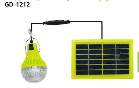 چراغ آویز خورشیدی پنل جدا 5 وات مدل GD-1212 مناسب فضای باز و کمپینگ