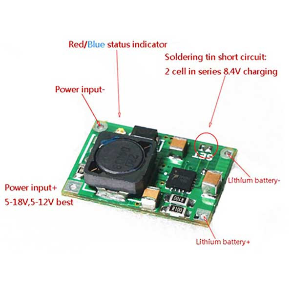 ماژول شارژر باتری لیتیومی تک سل و 2 سل TP5100